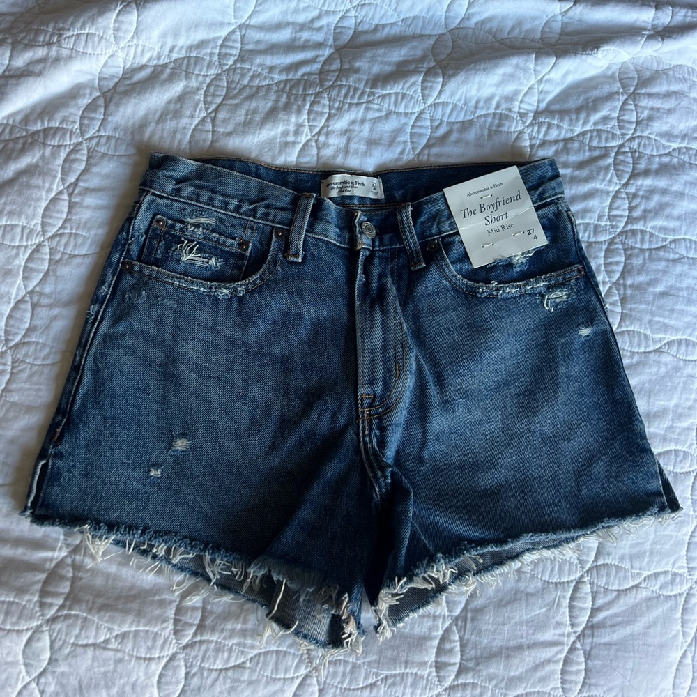 Blue Denim Boyfriend Shorts